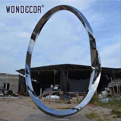 Large abstract stainless steel irregular sculpture outdoor