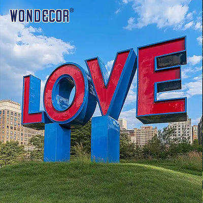 Customized park metal art word LOVE letter stainless steel sculpture