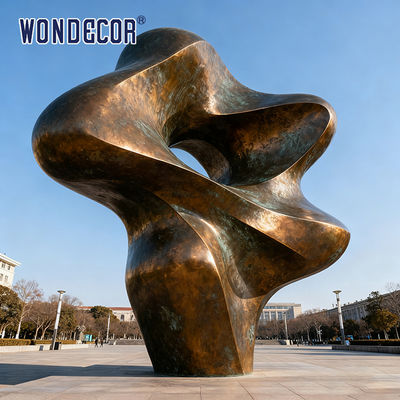 Outdoor Large Abstract Minimalist Style Copper Sculpture Urban Landscape Art Decorative Ornament
