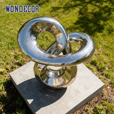 Large Outdoor Modern-Style Abstract Geometric Stainless Steel Sculpture for Parks