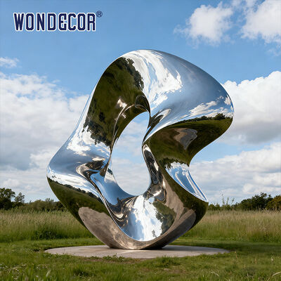 Large-Scale Abstract Geometric Stainless Steel Sculpture for Outdoor Park Decoration
