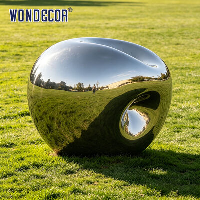 Large Mirror Polished Stainless Steel Concave Water Drop Sculpture Outdoor Park Modern Abstract Landscape Landmark Decorative Statue