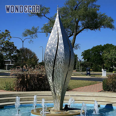 Large outdoor plaza abstract stainless steel sculpture