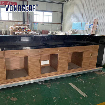 Black marble multi-layer bar counter