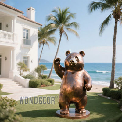 Famous Animal Casting Life Size Outdoor Garden Statue Bronze Panda Sculpture