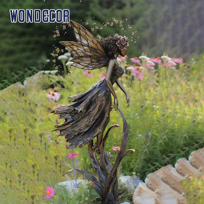 Outdoor City Park Square Flower Fairy Bronze Sculpture