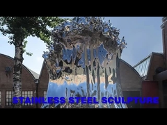 WONDERS Điêu khắc bằng thép không gỉ Điêu khắc sóng kim loại 250cm